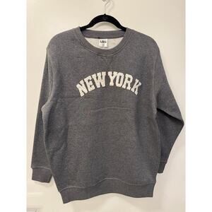 NWT New York Unisex Medium Fleece Lined Gray Cotton NY Crewneck Sweatshirt
